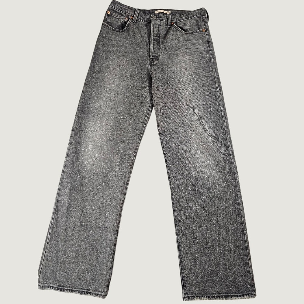 Levis Premium Ribcage Straight Ankle Jeans Faded Black High Rise button fly y2k - Picture 2 of 8